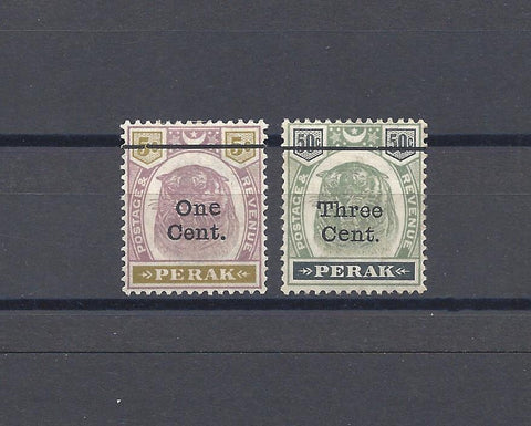 MALAYA/PERAK 1900 SG 83a, 85a MINT Cat £250