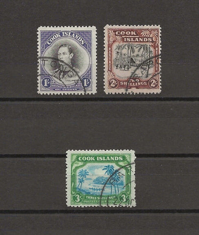 COOK ISLANDS 1938 SG 127/9 USED Cat £70