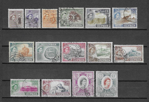 CYPRUS 1955/60 SG 173/87 USED Cat £75