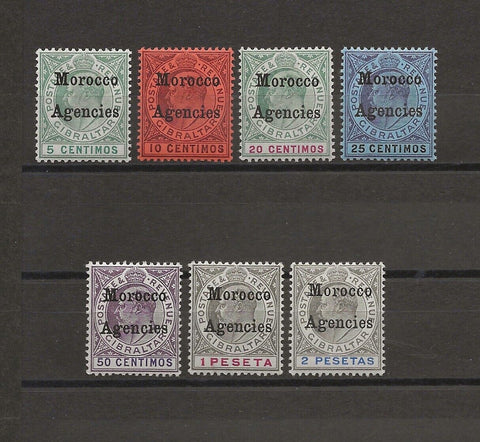 MOROCCO AGENCIES/GIBRALTAR 1903/05 SG 17/23 MINT Cat £190