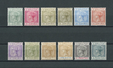 GIBRALTAR 1889/96 SG 22/33 MINT Cat £225