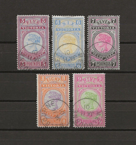 AUSTRALIA/VICTORIA 1886/96 SG 324/8 USED Cat £1325