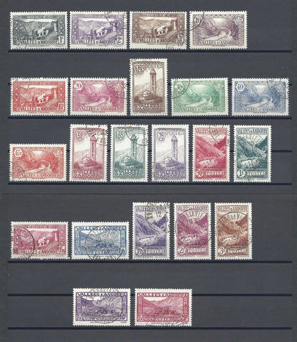 ANDORRA 1932 SG 24/45 USED Cat £500