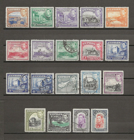 CYPRUS 1938/51 SG 151/63 USED Cat £55