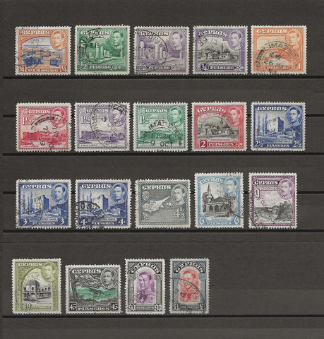 CYPRUS 1938/51 SG 151/63 USED Cat £55