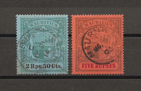 MAURITIUS 1900/05 SG 154/5 USED Cat £370