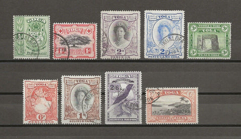 TONGA 1942/49 SG 74/82 USED Cat £110