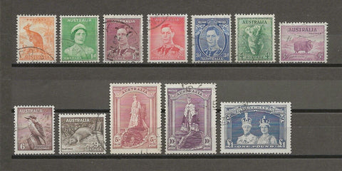 AUSTRALIA 1937/49 SG 164/78 USED Cat £65