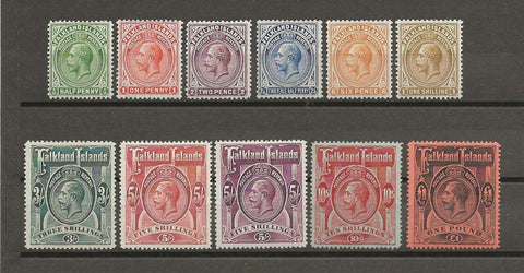 FALKLAND ISLANDS 1912/20 SG 60/69 MINT Cat £1000