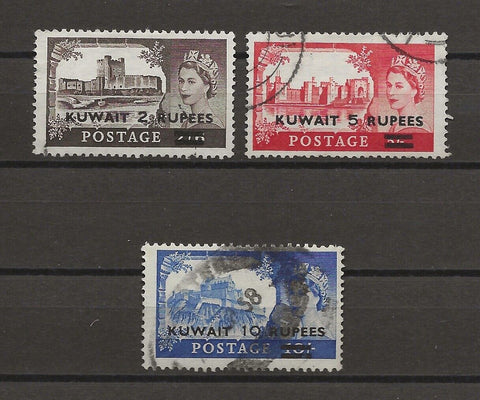 KUWAIT 1955/7 SG 107a/9a USED Cat £180