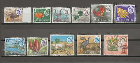 RHODESIA 1966/8 SG 397/407 USED Cat £35