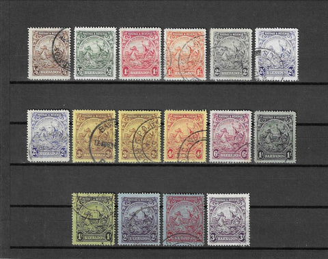 BARBADOS 1925 SG 229/39 USED Cat £100