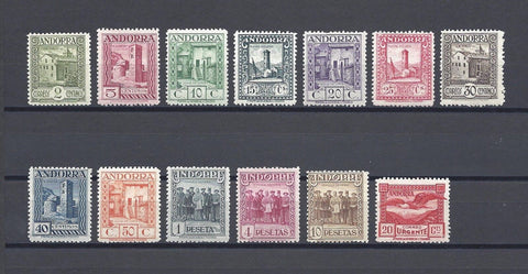 ANDORRA 1929 MI 15/26 + 27 MINT Cat £530