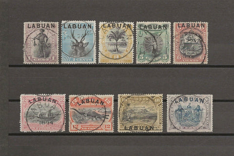 NORTH BORNEO/LABUAN 1894/96 SG 62/74 USED Cat £250