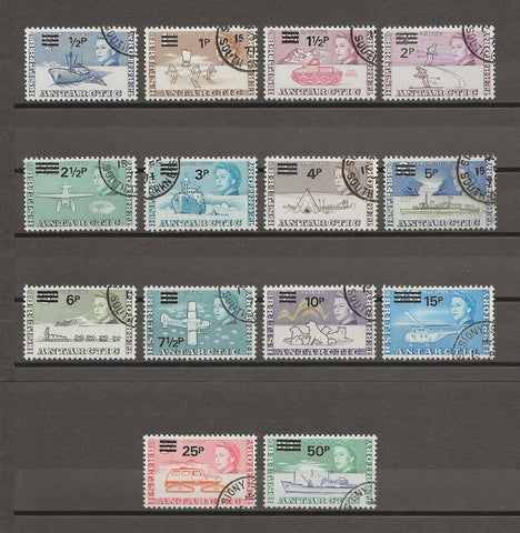 BRITISH ANTARCTIC TERRITORY 1971 SG 24/37 USED Cat £80