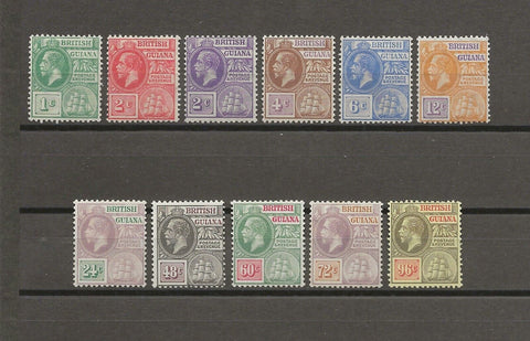 BRITISH GUIANA 1921/7 SG 272/82 MINT Cat £120