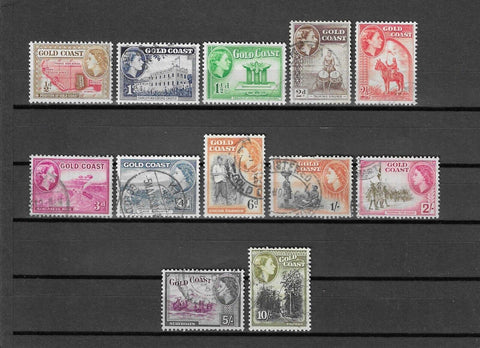 GOLD COAST 1952/54 SG 153/164 USED Cat £26