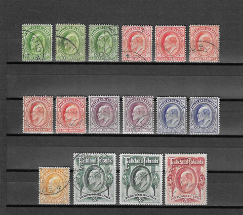 FALKLAND ISLANDS 1904/12 SG 43/50 USED Cat £900