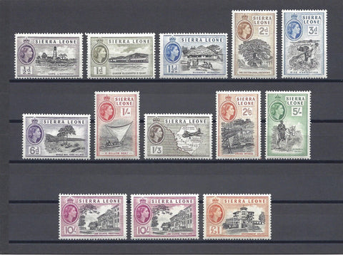 SIERRA LEONE 1956/61 SG 210/22, 221a MNH Cat £94