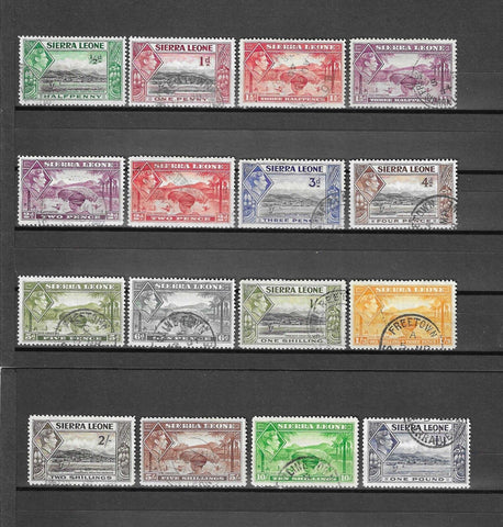 SIERRA LEONE 1938/44 SG 188/200 USED Cat £80