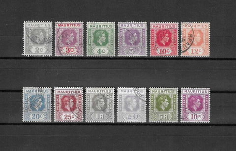 MAURITIUS 1938/49 SG 252/263a USED Cat £110