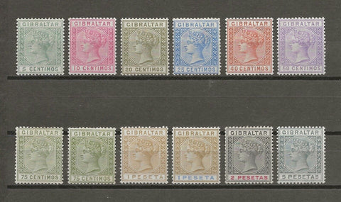 GIBRALTAR 1889/96 SG 22/33 MINT Cat £225