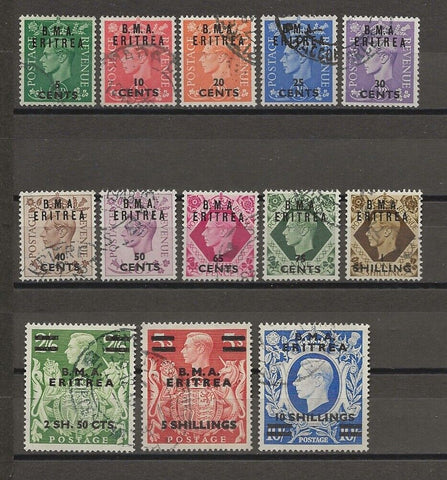 BOIC/ERITREA 1948/49 SG E1/12 USED Cat £80