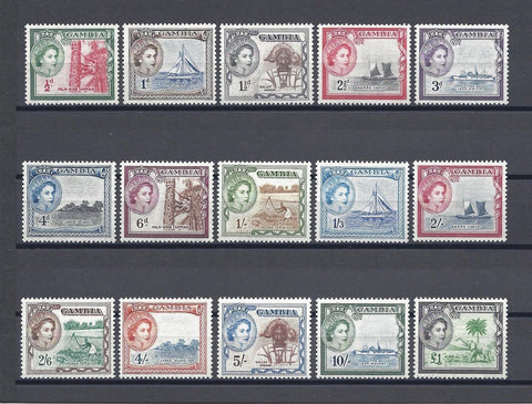 GAMBIA 1953/59 SG 171/85 MNH Cat £110