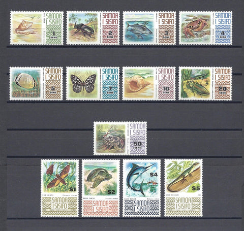 SAMOA 1972/76 SG 390/90c MNH Cat £22