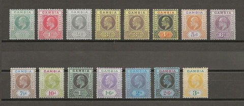 GAMBIA 1909 SG 72/85 MINT Cat £170