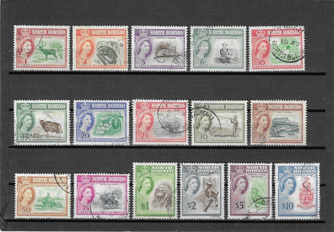 NORTH BORNEO 1961 SG 391/406 USED Cat £75