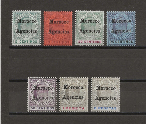 MOROCCO AGENCIES/GIBRALTAR 1905/06 SG 24/30 MINT Cat £170