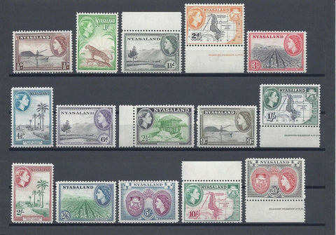 NYASALAND 1953/54 SG 173/87 MNH Cat £70