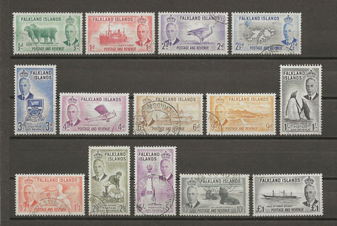 FALKLAND ISLANDS 1952 SG 172/85 USED Cat £90