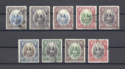 MALAYA/KEDAH 1937 SG 60/68 USED Cat £275