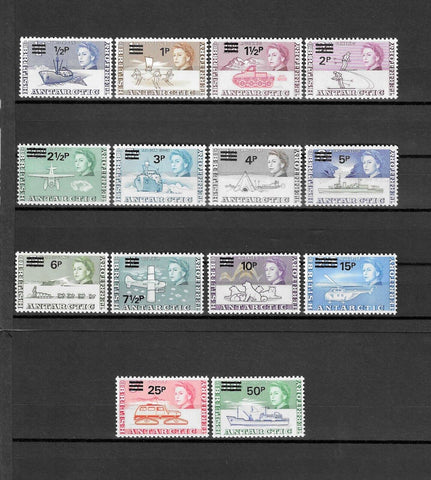 BRITISH ANTARCTIC TERRITORY 1971 SG 24/37 MNH Cat £85