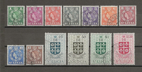 ST LUCIA 1953/63 SG 172/84 USED Cat £18