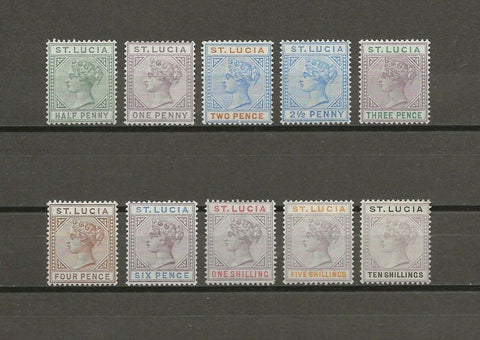 ST LUCIA 1891/98 SG 43/52 MINT Cat £200