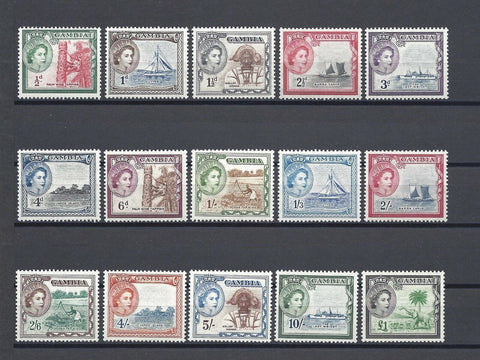 GAMBIA 1953/59 SG 171/85 MNH Cat £110