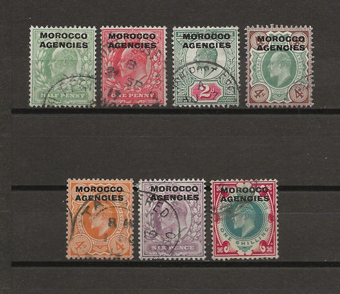 MOROCCO AGENCIES/BRITISH CURRENCY 1907/13 SG 31/7 USED Cat £150