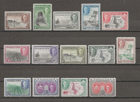 NYASALAND 1945/47 SG 144/57 MINT Cat £85