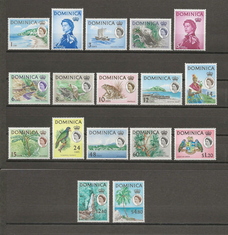 DOMINICA 1963/65 SG 162/78 MNH Cat £55