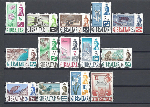 GIBRALTAR 1960/62 SG 160/73 MNH Cat £80