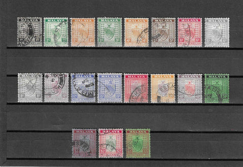 MALAYA/NEGRI SEMBILAN 1935/41 SG 21/39 USED Cat £375