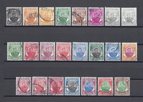 MALAYA/JOHORE 1949/55 SG 133/47 + Shades USED Cat £64.50