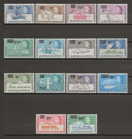 BRITISH ANTARCTIC TERRITORY 1971 SG 24/37 MNH Cat £85