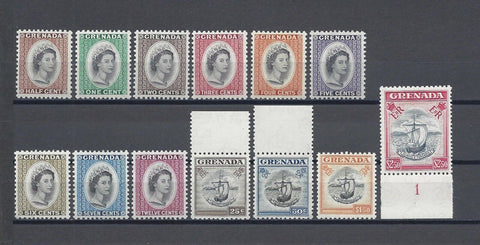 GRENADA 1953/59 SG 192/204 MNH Cat £65