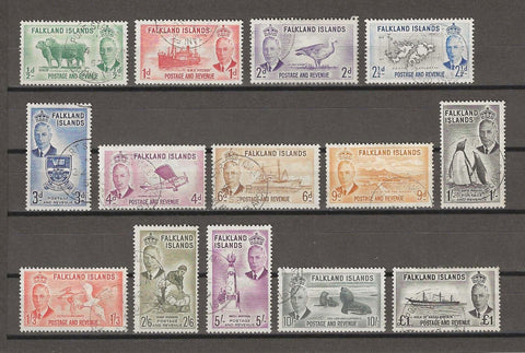 FALKLAND ISLANDS 1952 SG 172/85 USED Cat £90