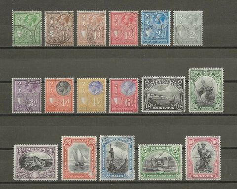 MALTA 1930 SG 193/209 USED Cat £425