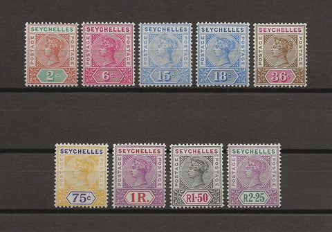 SEYCHELLES 1897/1900 SG 28/36 MINT Cat £300